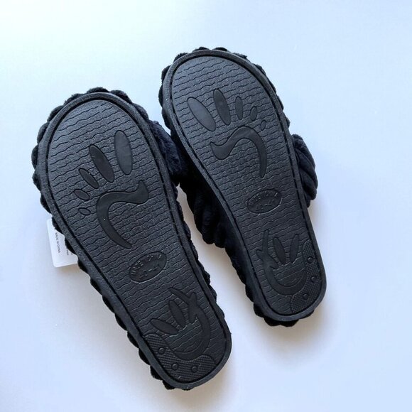 HOUSE SPA SLIPPERS FAUX FUR SLIPPERS , CROSS BANDS ANTI-SKID SOLE - Picture 8 of 10